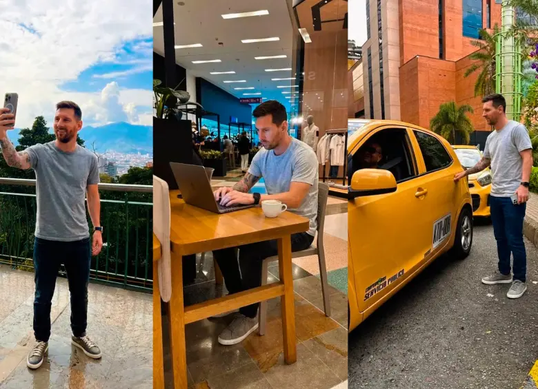 Las imágenes de Lionel Messi en el Centro Comercial El Tesoro que se difundieron por redes sociales. Fotos: capturas de pantalla 