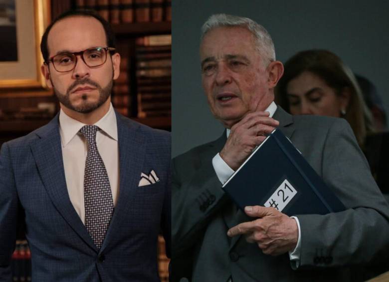 El precandidato Abelardo de la Espriella y el expresidente Álvaro Uribe. FOTO: COLPRENSA