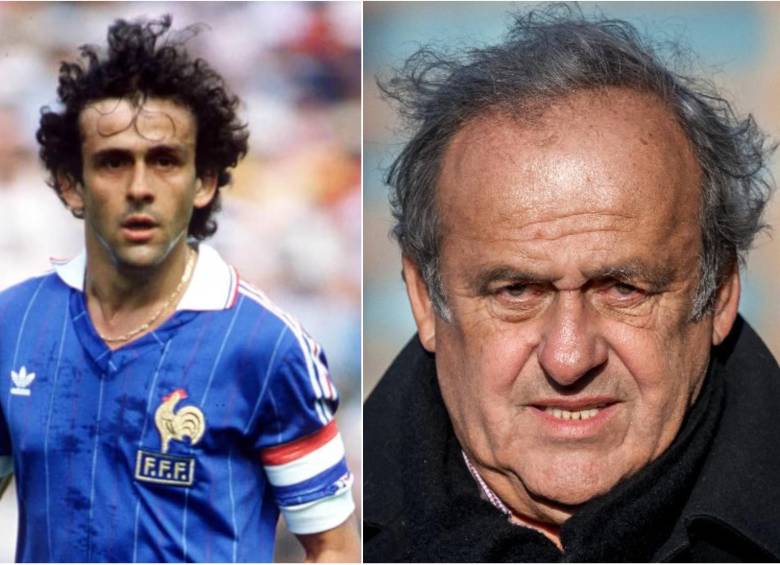 El expresidente de la Uefa Michel Platini, cuando era jugador de la Selección de Francia. FOTOS: Getty y AFP