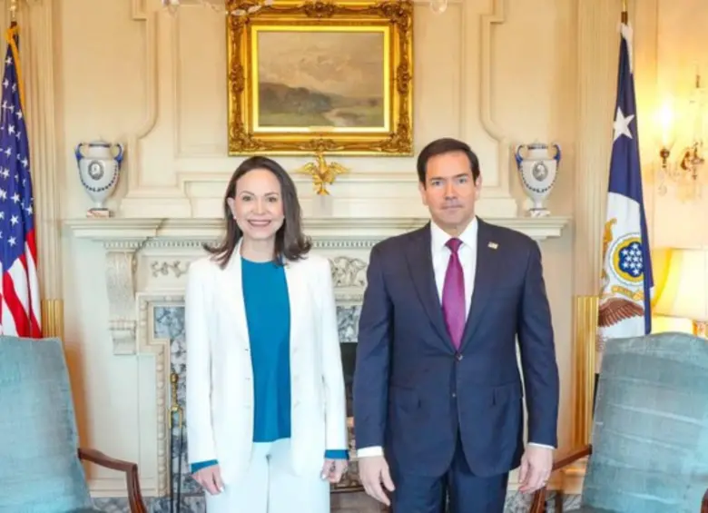 María Corina Machado ha sido cercana al secretario de Estado de Estados Unidos, Marco Rubio. FOTO: Tomada de X @MariaCorinaYa