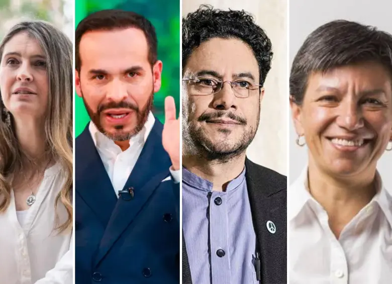 Paloma Valencia, Abelardo de la Espriella, Iván Cepeda y Claudia López. Diversas encuestan han medido sus posibilidades para las elecciones. FOTOS: Julio César Herrera, Senado y Colprensa