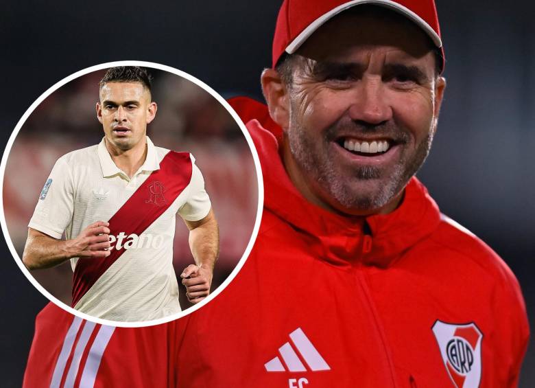 Eduardo Coudet prefirió destacar el desgaste táctico del atacante barranquillero y asegurar que la redención anotadora de sus puntas es solo cuestión de tiempo. FOTO: Tomada de redes sociales @RiverPlate y Getty