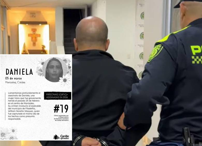 William Jairo Noreña es el principal señalado por el asesinato de Daniela, una mujer trans de 30 años nacida en Riohacha. Fotos: Policía Caldas y Corporación Caribe Afirmativo