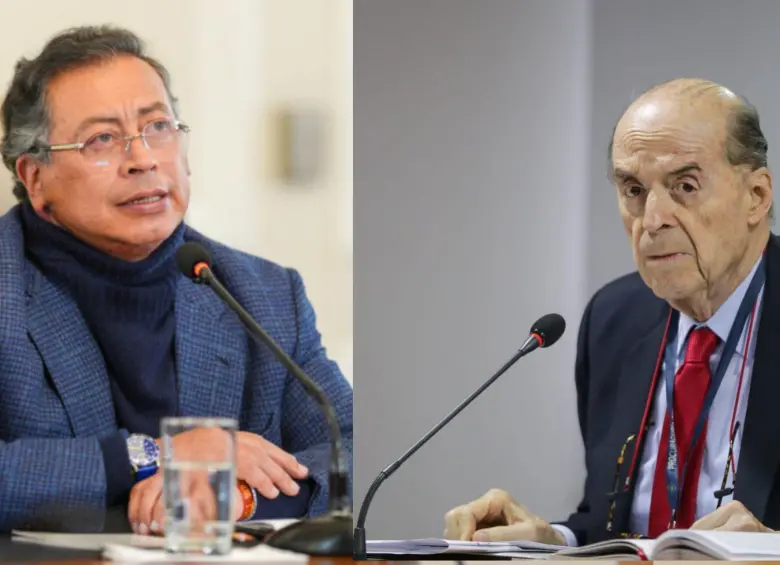 El presidente Petro insiste en que el excanciller Álvaro Leyva es “culpable de querer tumbar al presidente”. Fotos: Colprensa