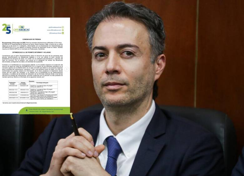 La respuesta del gestor farmacéutico se dio a conocer tras las declaraciones del nuevo superintendente de Salud, Daniel Quintero. Foto: Colprensa/Offimédicas
