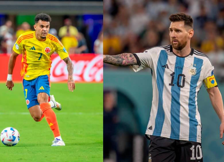El delantero guajiro Luis Díaz y el argentino Lionel Messi se verán las caras el próximo martes, cuando la Selección Colombia visite Buenos Aires. FOTOS: JUAN ANTONIO SÁNCHEZ