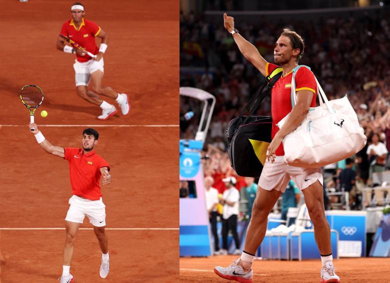 Nadal y Alcaraz, perdieron contra Rajeev Ram y Austin Krajicek, una dupla especialista en la modalidad. FOTO: CUENTA DE X @juegosolimpicos
