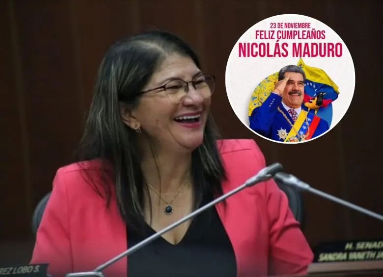 La senadora Sandra Ramírez desató polémica al felicitar en X a Nicolás Maduro y expresarle su respaldo político. FOTO: Colprensa, redes sociales. 