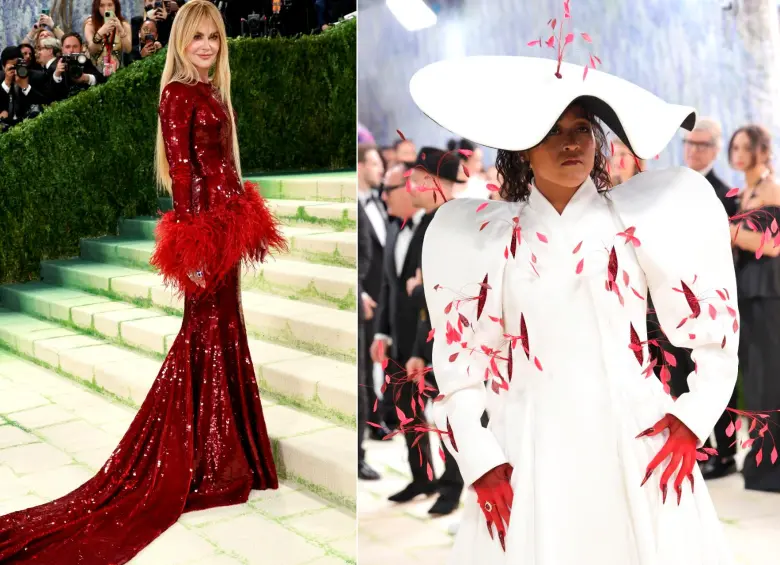 Nicole Kidman vestida de Chanel y Naomi Osaka de Robert Wu. FOTOS Getty