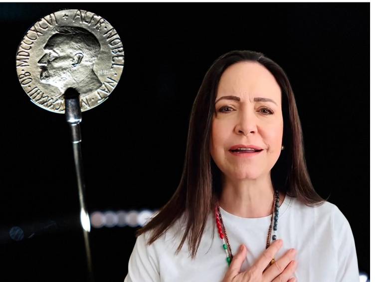 Mientras su madre y su hija ya están en Oslo, el paradero de Maria Corina Machado es cada vez más desconocido. Foto: AFP.