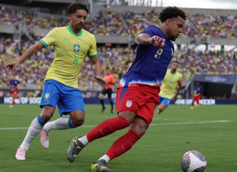 Momento del partido entre Estados Unidos y Brasil. FOTO: CUENTA DE X @USMNT