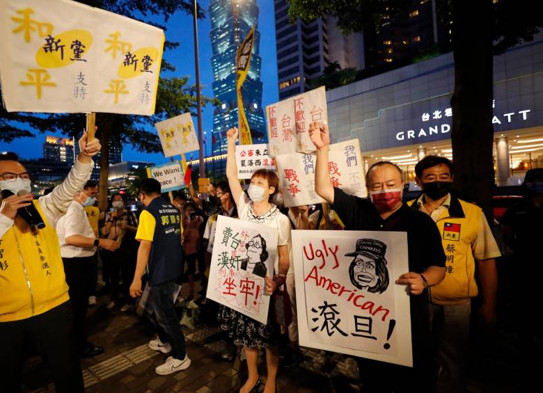 La visita de Nancy Pelosi desató protestas en otras partes de China, mientras en Taipei fue aceptada su visita. FOTO afp