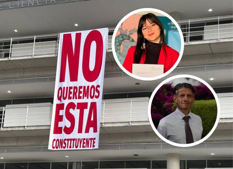 Pancartas contra la constituyente y grafitis contra algunos profesores de la Universidad son reflejo del ambiente de tensión. FOTO Redes sociales 