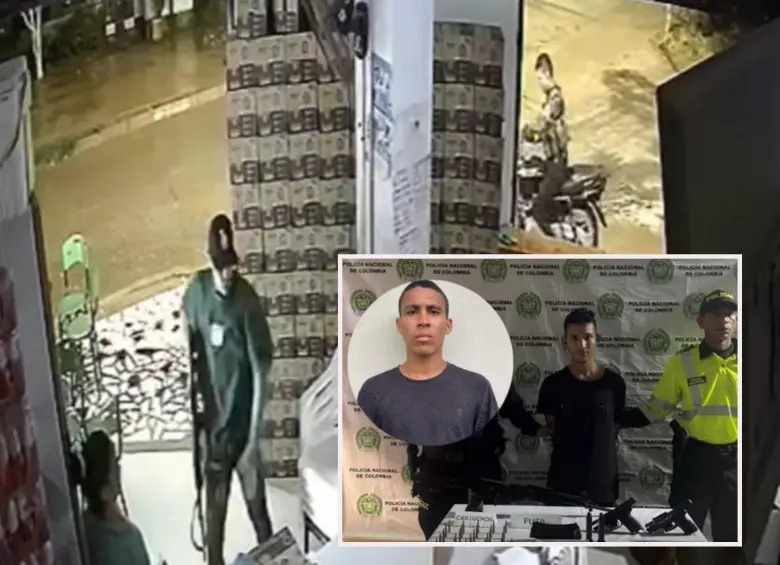 Adelante, los desmovilizados involucrados en el suceso. Atrás, la detención de uno de ellos. FOTO: imagen tomada de redes.