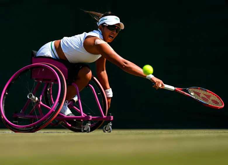 María Angélica Bernal, colombiana en silla de ruedas que disputará mañana la final de Wimbledon. FOTO getty