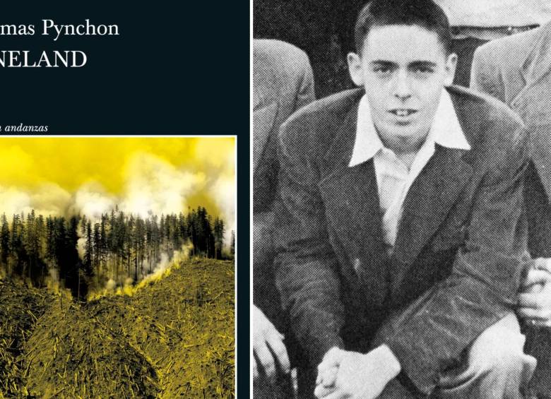 La portada de la edición en español de Vineland y uno de los pocos retratos que se conservan del autor. Foto: Redes sociales.