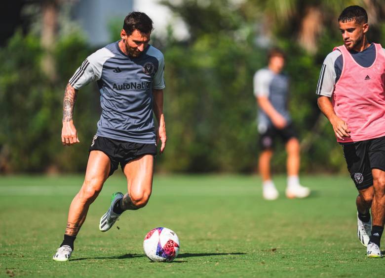 Lionel Messi durante el último entrenamiento del Inter Miami. FOTO @InterMiamiCF