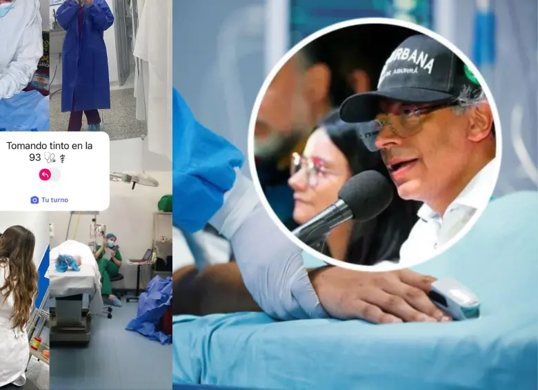 Con videos, fotos y publicaciones virales, médicos le respondieron al presidente sobre sus palabras lanzadas contra el gremio en medio de una concentración en la capital antioqueña. Fotos: Getty Images y Presidencia