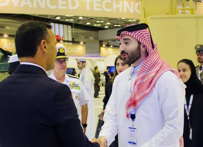 El ministro de Defensa, Pedro Sánchez, durante su participación en la feria internacional DIMDEX 2026 en Doha, Catar. FOTO MinDefensa