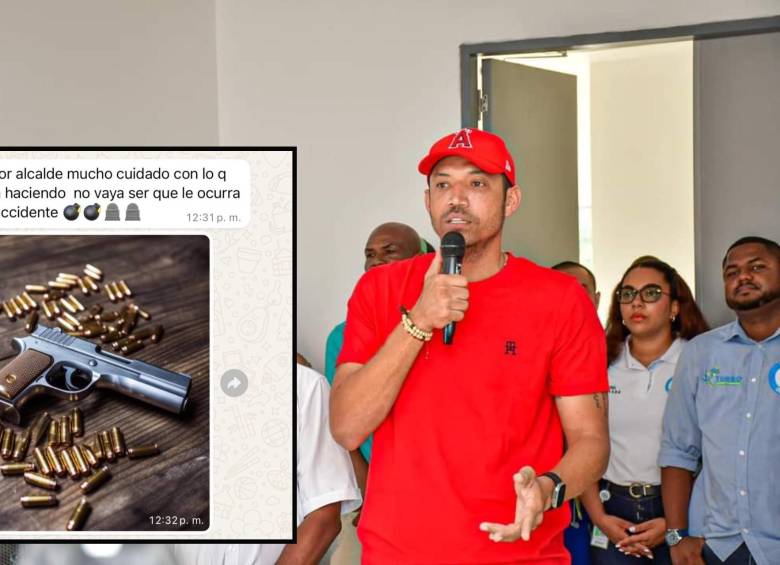 Adelante, la amenaza de muerte que recibió el alcalde de Turbo. Atrás de rojo, Alejandro Abuchar, mandatario del municipio del Urabá.