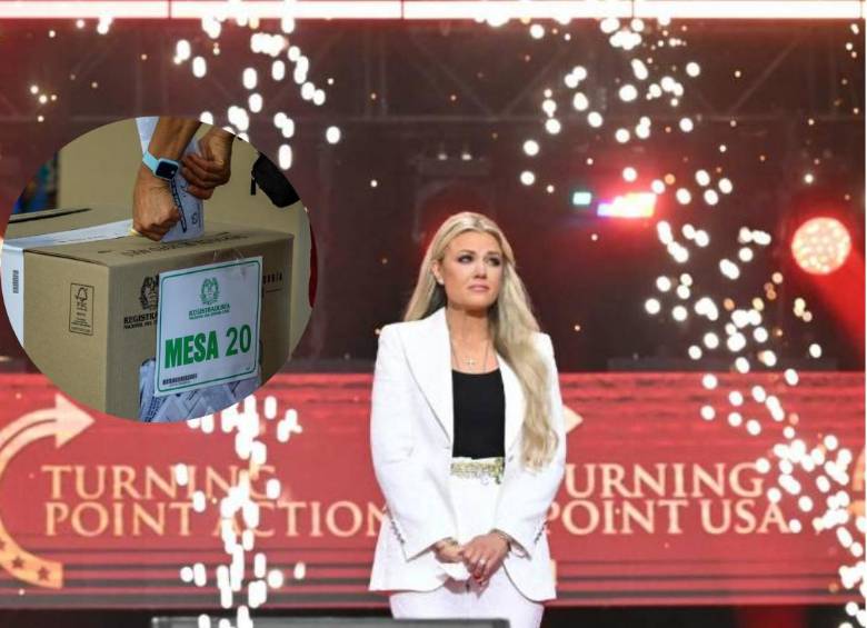 Erika Kirk asumió el liderazgo de Turning Point USA tras el asesinato de su esposo, Charlie Kirk, fundador de la organización conservadora. FOTO: AFP, Camilo Suárez. 