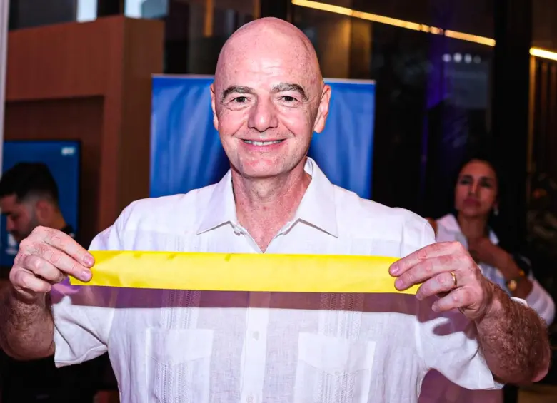 El presidente de la Fifa, Gianni Inafntino se refirió al tema en la inauguración del hotel de la Federación Colombiana de Fútbol en Barranquilla. Foto: tomada del x de @FCFSeleccionCol