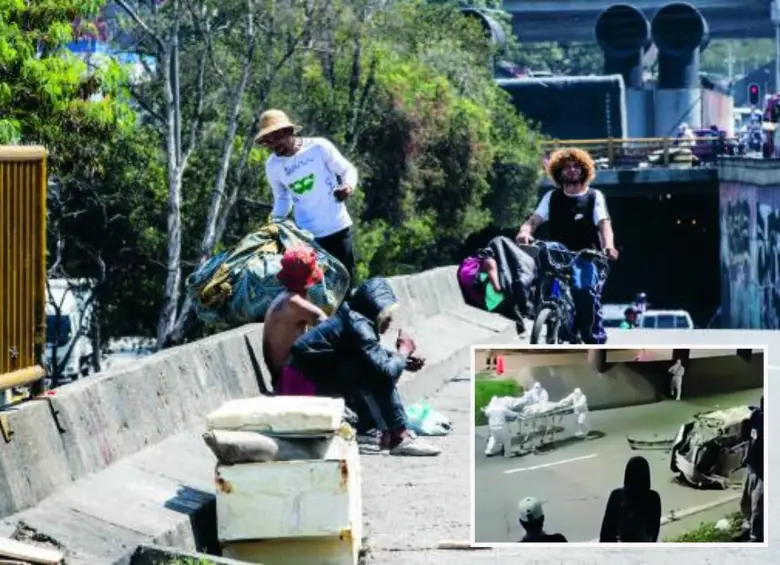 En un accidente, ocurrido esta semana en el soterrado, murieron dos habitantes de calle al ser arrollados por un carro. FOTO Julio Herrera y Cortesía.