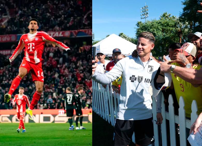 El extremo guajiro Luis Díaz es el segundo goleador de la Bundesliga de Alemania. El cucuteño James Rodríguez se perfila como figura alterna de la MLS. Foto: Getty y tomada del x de @MNUFC