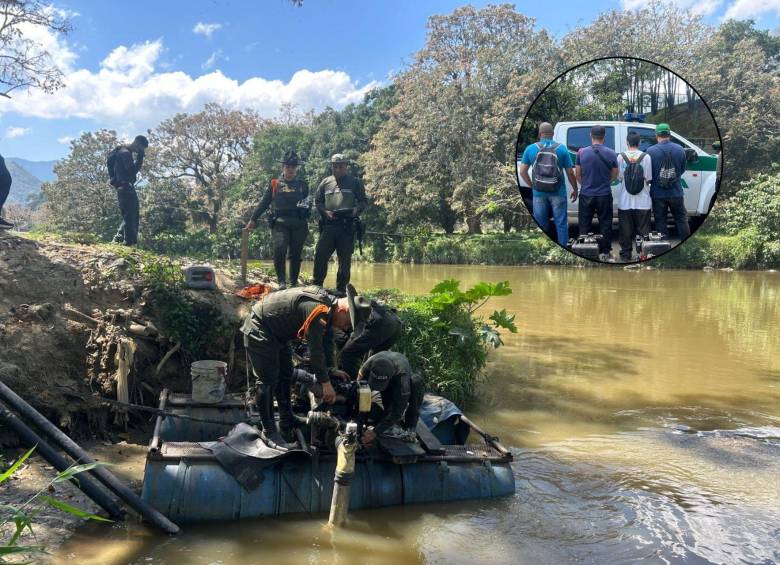 La policía identificó cinco puntos donde se estaría realizando esta práctica de minería ilegal. FOTO: Policía Nacional