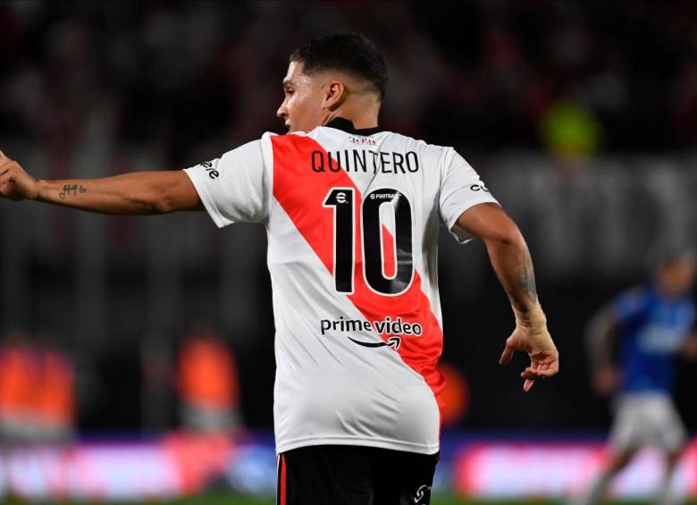 Juan Fernando Quintero ha anotado cinco goles con River Plate, en la presente temporada. FOTO RIVER PLATE 