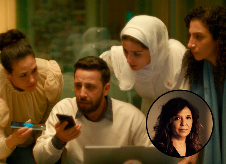 Los protagonistas de La voz de Hind son actores quienes interactuaron con la voz real de Hind. En el círculo la directora Kaouther Ben Hania. FOTOS Cortesía y Getty