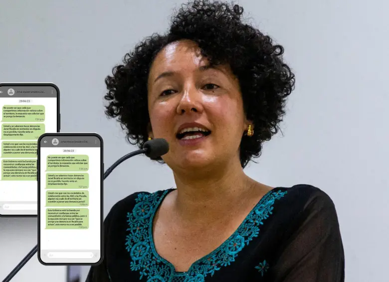 Conversaciones telefónicas y por WhatsApp evidenciarían como la senadora Isabel Zuleta ejerce presiones ante generales del Ejército y la Policía para detener combates y operaciones militares contra grupos armados ilegales. Fotos: Julio César Herrera Echeverri y revista Semana