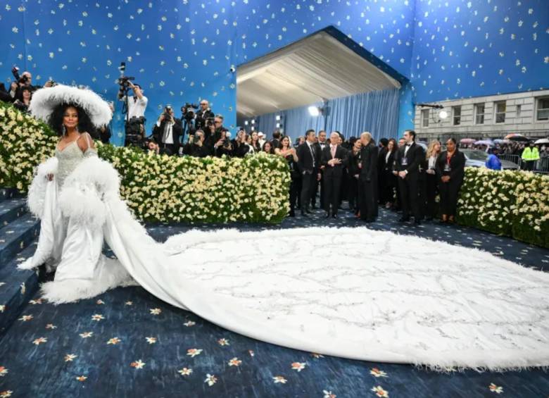 Diana Ross con su vestido en la Gala Met 2025. FOTO: Getty