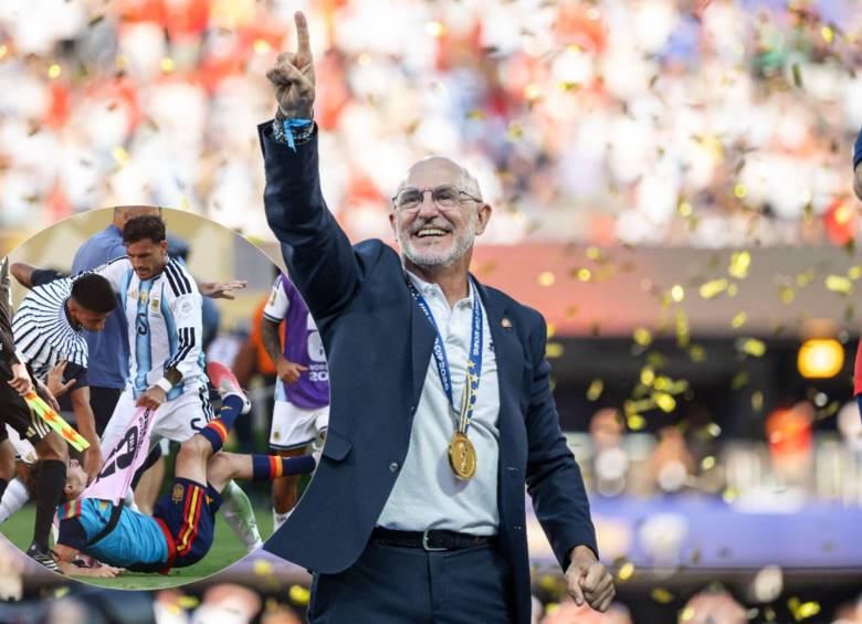 Luis de la Fuente reiteró su rechazo al actuar argentino y defendió a los integrantes de la plantilla española. Fotos: Getty Images y AFP