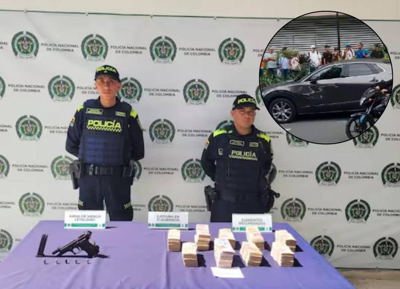 Los hombre abordaron la camioneta tras la victima retirar cerca de 100 millones de pesos. FOTO: Policía y cortesía
