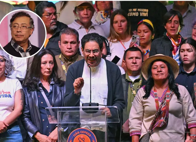 En el centro de eventos del Royal Center, en la localidad de Chapinero en Bogotá, Cepeda dio su discurso tras perder en el preconteo las elecciones. FOTO getty