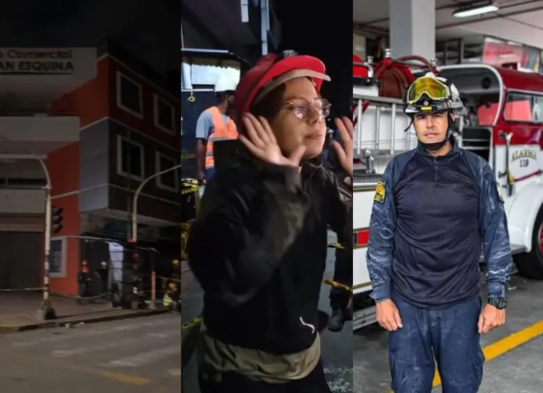 Cuerpo de Bomberos de Pereira descarta personas atrapadas en el centro comercial La Gran Esquina en Pereira. Fotos: captura de videos