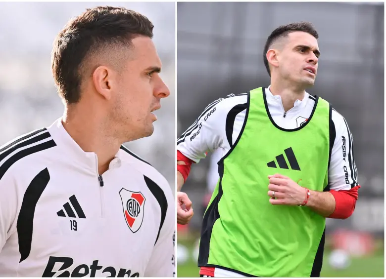 Santos Borré entrenando con River. FOTO: Tomada de redes sociales @RiverPlate
