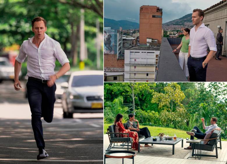 Algunas imágenes de las grabaciones de The night manager en Medellín: La Alpujarra, el Hotel Nutibara y Las Palmas. FOTOS Cortesía Prime Video.