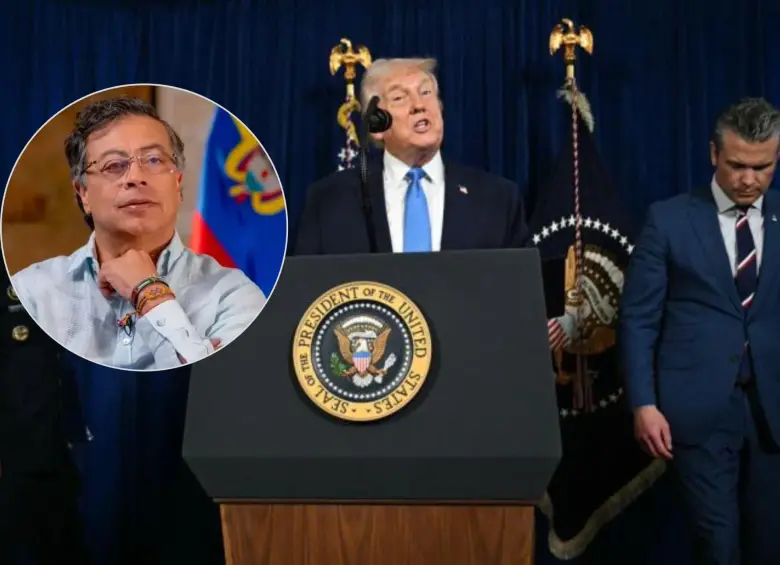Donald Trump reiteró que Gustavo Petro está produciendo cocaína. FOTO: AFP y PRESIDENCIA