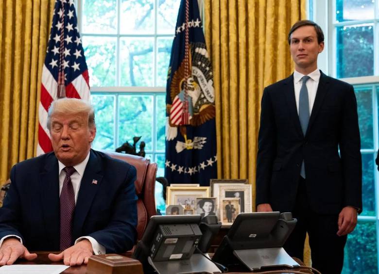 Jared Kushner and Donald Trump en el despacho Oval de la Casa Blanca en 2020. Foto: Getty