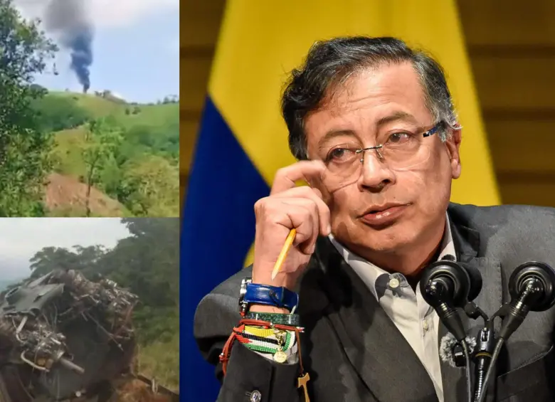 Delegación del gobierno de Gustavo Petro se reunió con las disidencias de alias Calarcá, quienes serían los responsables de un ataque a un helicóptero de la Policía en Amalfi. Fotos: Colprensa y redes sociales
