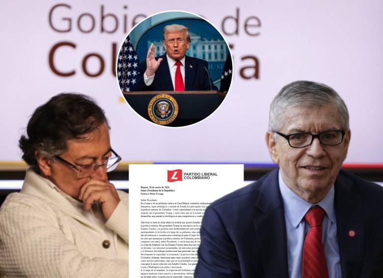 Gustavo Petro recibió de parte del expresidente César Gaviria una carta con recomendaciones para su encuentro con Donald Trump. Fotos: Colprensa, Getty Images y Partido Liberal