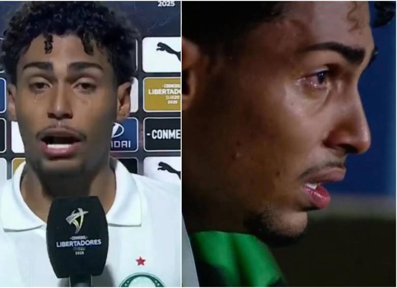 Luighi, capitán del ‘Verdao’ Sub-20, no se aguantó las lágrimas cuando le tocó explicar la situación en la entrevista postpartido. FOTOS: Capturas de video Espn