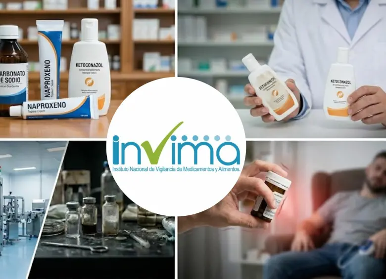 El Instituto Nacional de Vigilancia de Medicamentos y Alimentos (Invima) encendió las alarmas en el país tras descubrir la comercialización fraudulenta de tres preparaciones magistrales de uso masivo. FOTO: Colprensa / Invima e IA
