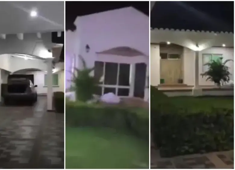 Así es la lujosa mansión donde fueron abatidos alias Bendito Menor y su pareja en Riohacha. FOTO: Cortesía video de redes sociales