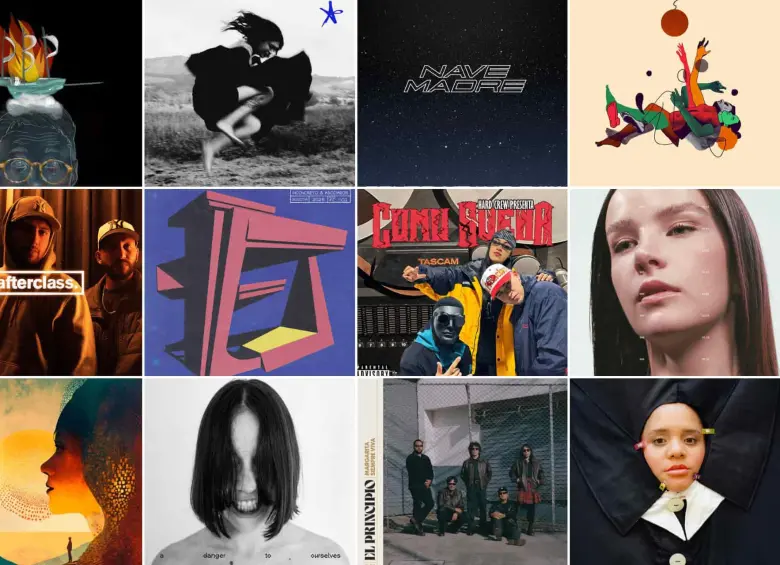 Algunas de las portadas de esta selección con lo mejor de la música hecha en Colombia en 2025. FOTOS Cortesías