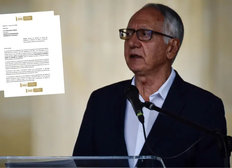 En el documento se justifica que la moción de censura se radicó por “hechos relacionados directamente con el ejercicio de sus funciones constitucionales y legales”. Foto: Colprensa. 