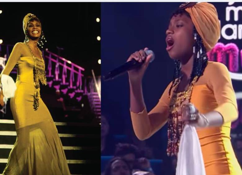 La ‘Mini Whitney Houston’ llegó desde Buenaventura al escenario de Yo Me Llamo, donde sorprendió con su talento vocal. FOTO: Neal Preston vía whitneyhouston.com. Captura de video. 