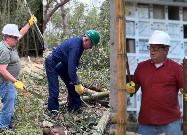 Rodrigo Londoño y otros excabecillas de las Farc pagan condena impuesta por la JEP en cementerio de Pitalito, Huila. Fotos: @SAADfirmantes y @TimoComunes